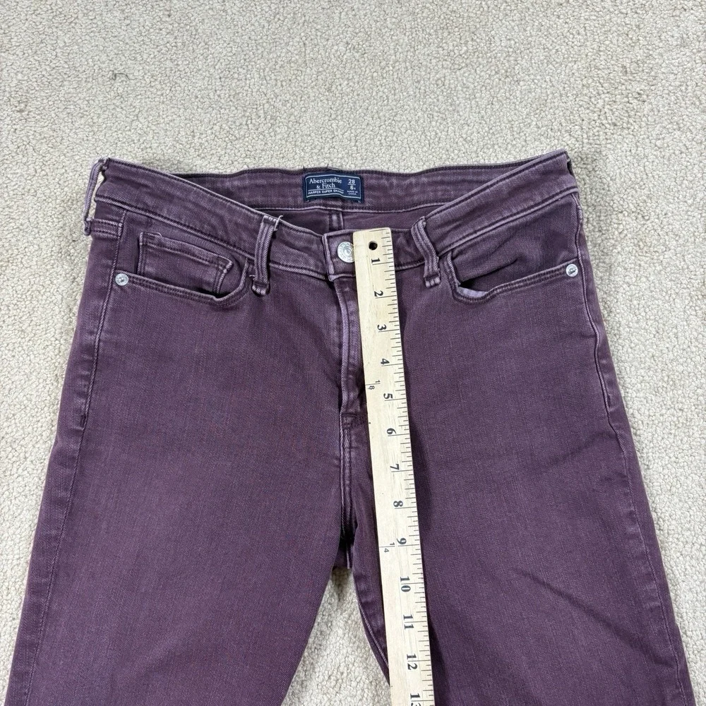 Abercrombie Fitch Harper Super Skinny Jeans Womens 28 6r Purple Mid Rise Stretch